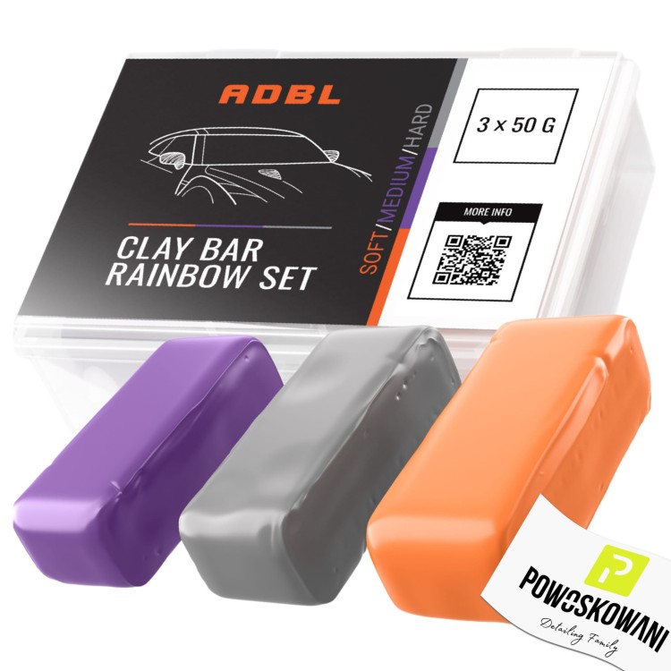 adbl clay bar rainbow set zestaw glinek do lakieru