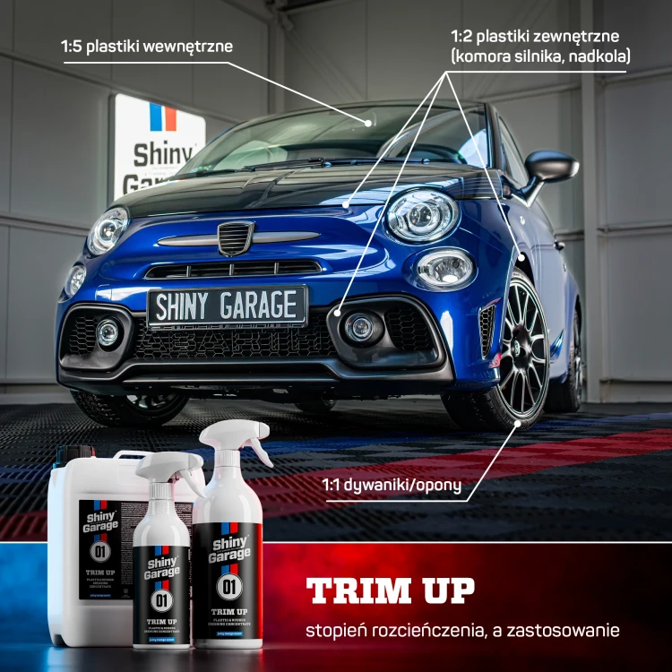shiny garage trim up stopnie rozcieńczenia i zastosowanie dressingu do plastików i gumy