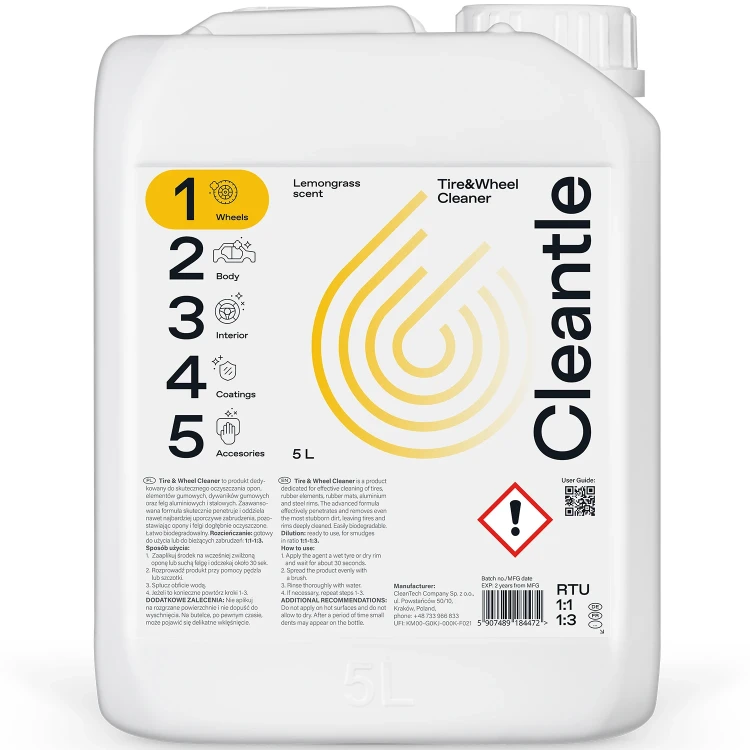 Cleantle Tire Wheel Cleaner 5L środek do czyszczenia felg i opon