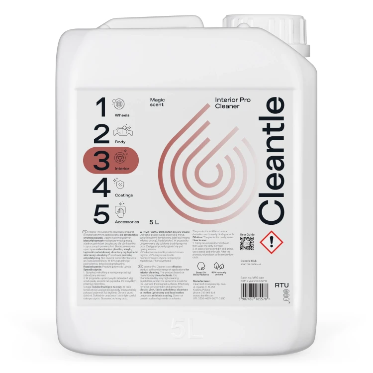 Cleantle Interior Pro Cleaner 5L środek do czyszczenia wnętrza