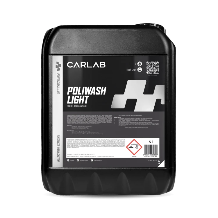 CARLAB PRO Poliwash Light 5l szampon samochodowy bez spłukiwania NO RINSE